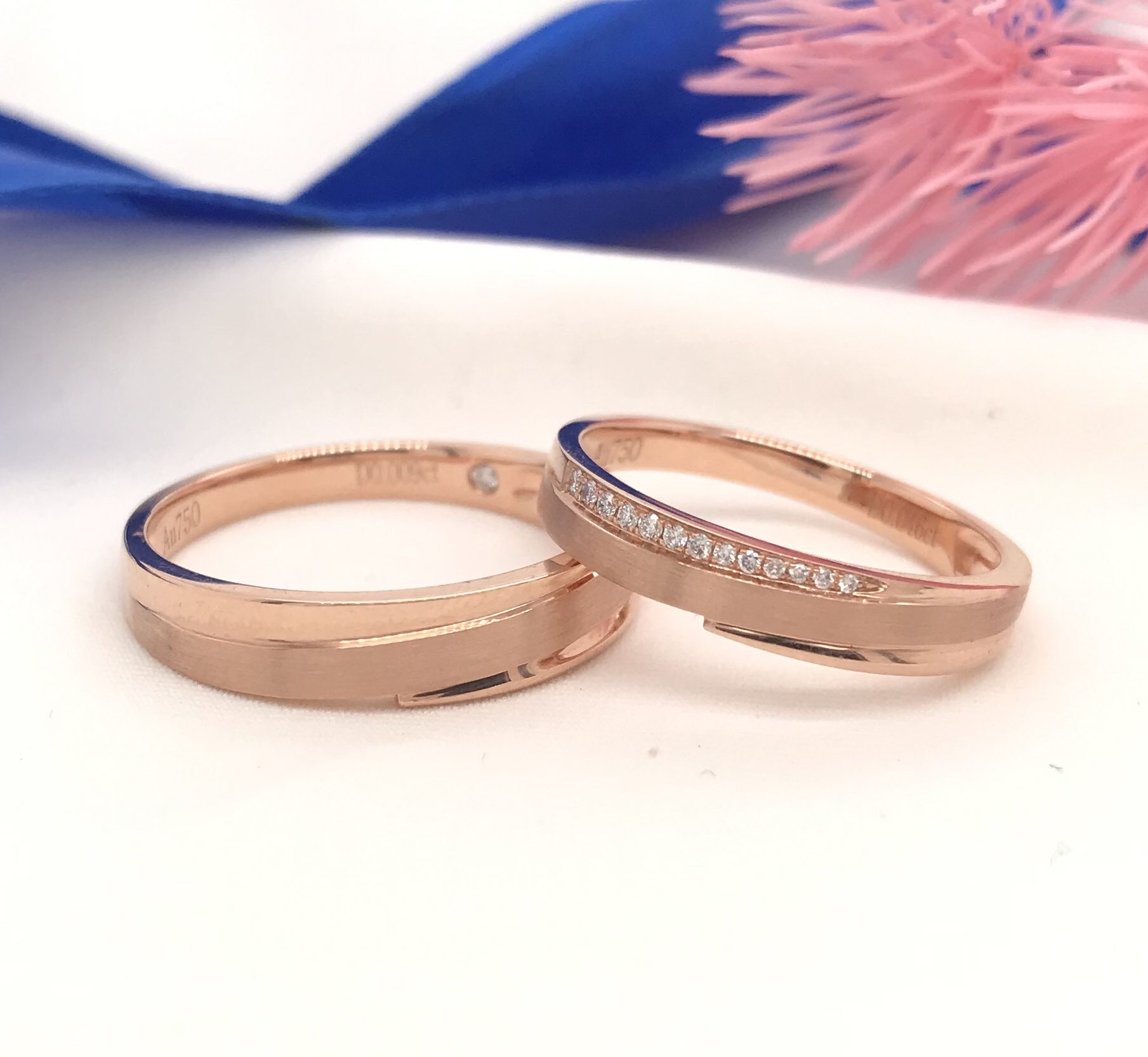 .055 CTW Diamond Wedding Ring 18k Rose Gold WR217 (IMS)