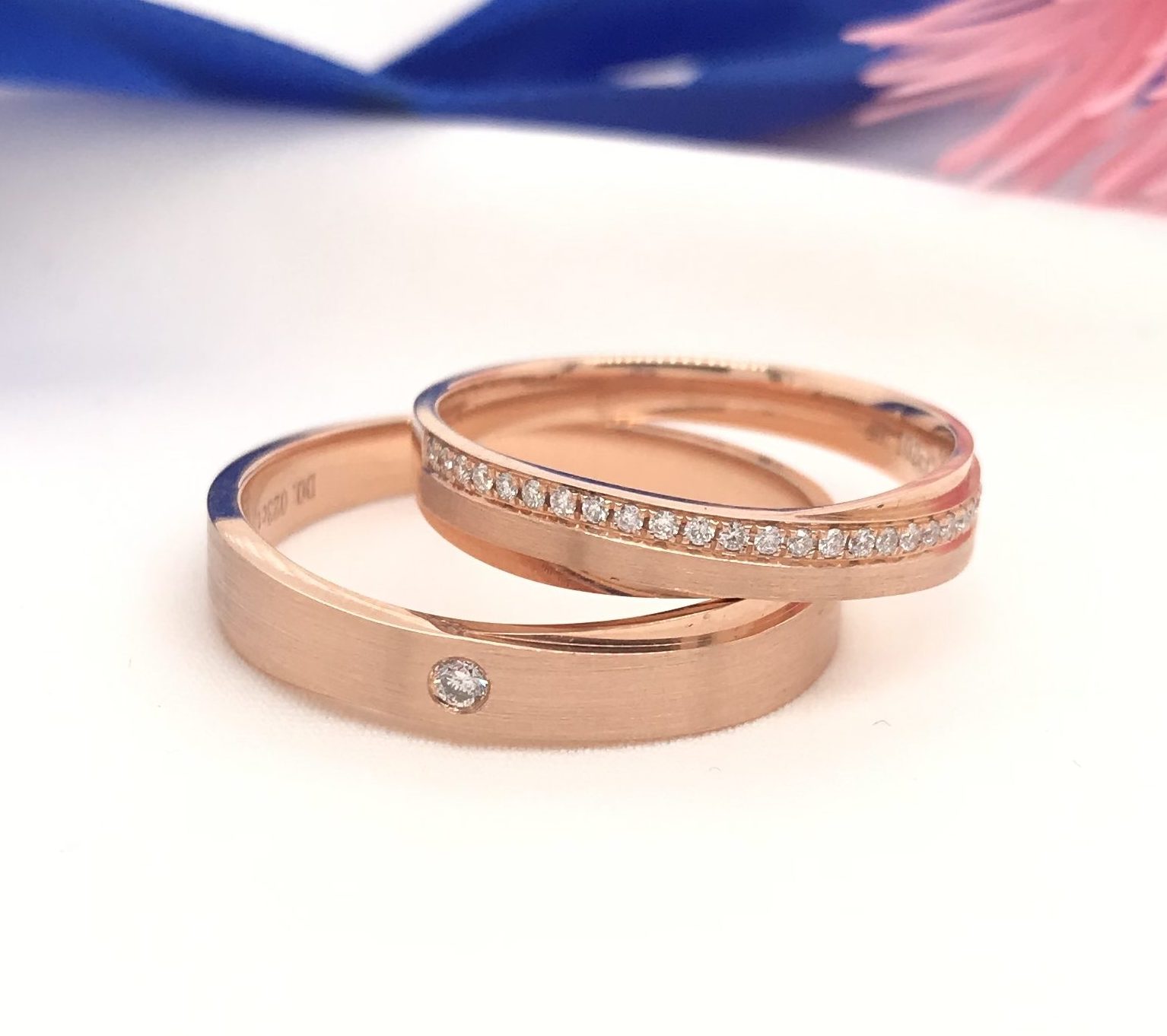 .125 CTW Diamond Wedding Ring 18k Rose Gold WR219 (IMS)