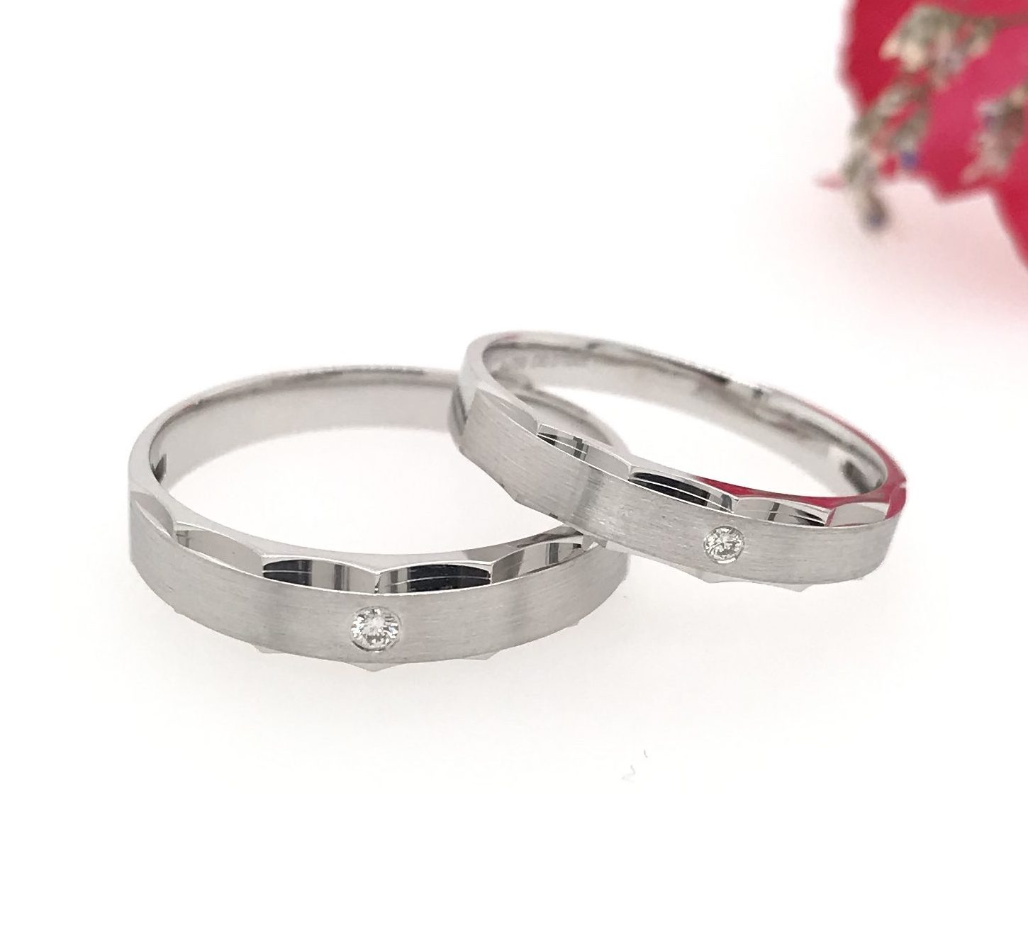 .029 CTW Diamond Wedding Ring 18k White Gold WR204 (IMS)