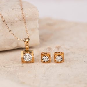 .05 CTW Diamond Jewelry Set 18k Rose Gold JS107R