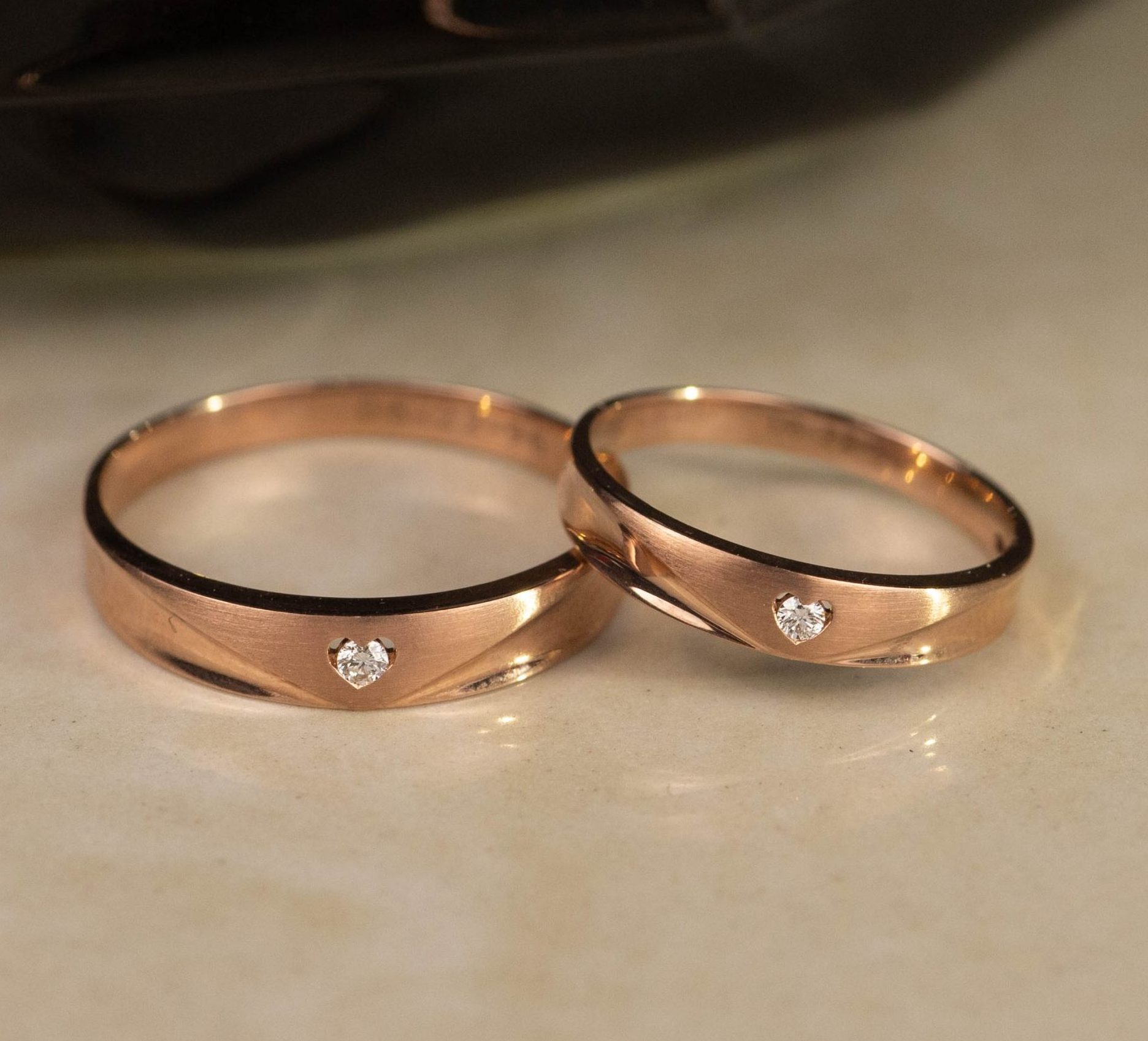 .054 CTW Diamond Wedding Ring 18K Rose Gold WR190 (IMS)