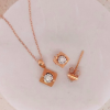 .06 CTW Diamond Necklace & Earrings Set 18k Rose Gold JS51R