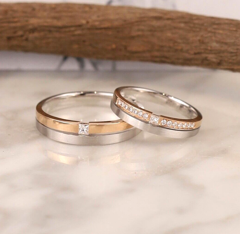 .17 CTW Diamond Wedding Ring 18k Twotone Gold WR202 sep IMS