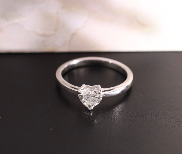 .71 Carat Heart Shaped Diamond 14k White Gold Engagement Ring ER256