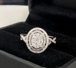 .43 CTW Diamond Engagement Ring 14k White Gold JS92R