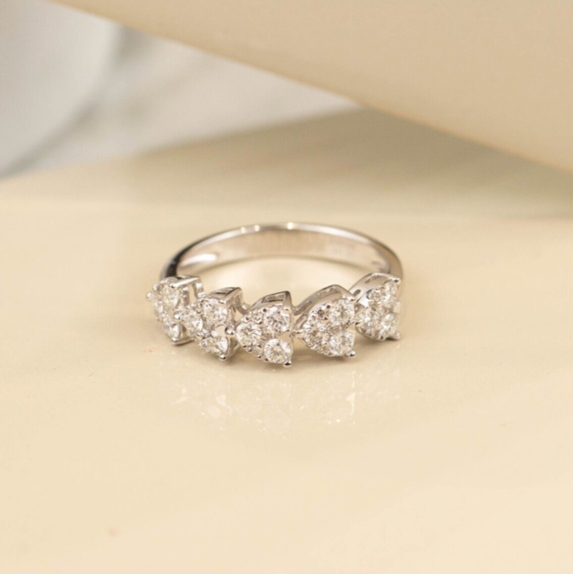 .534 CTW Diamond Half Eternity Ring 14k White Gold JS62R-WG