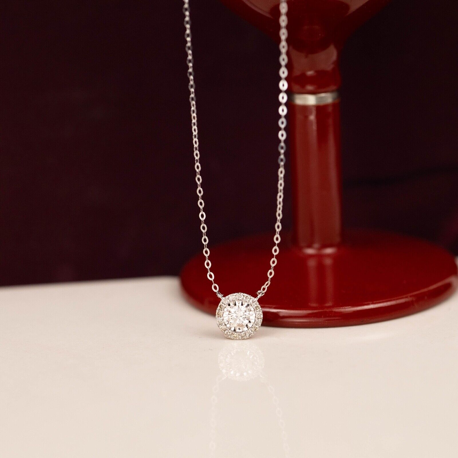 .22 CTW Diamond Necklace 18k White Gold N115 sep