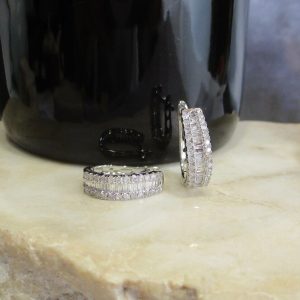 .50 CTW Diamond Clip Earrings 18k White Gold JS32E