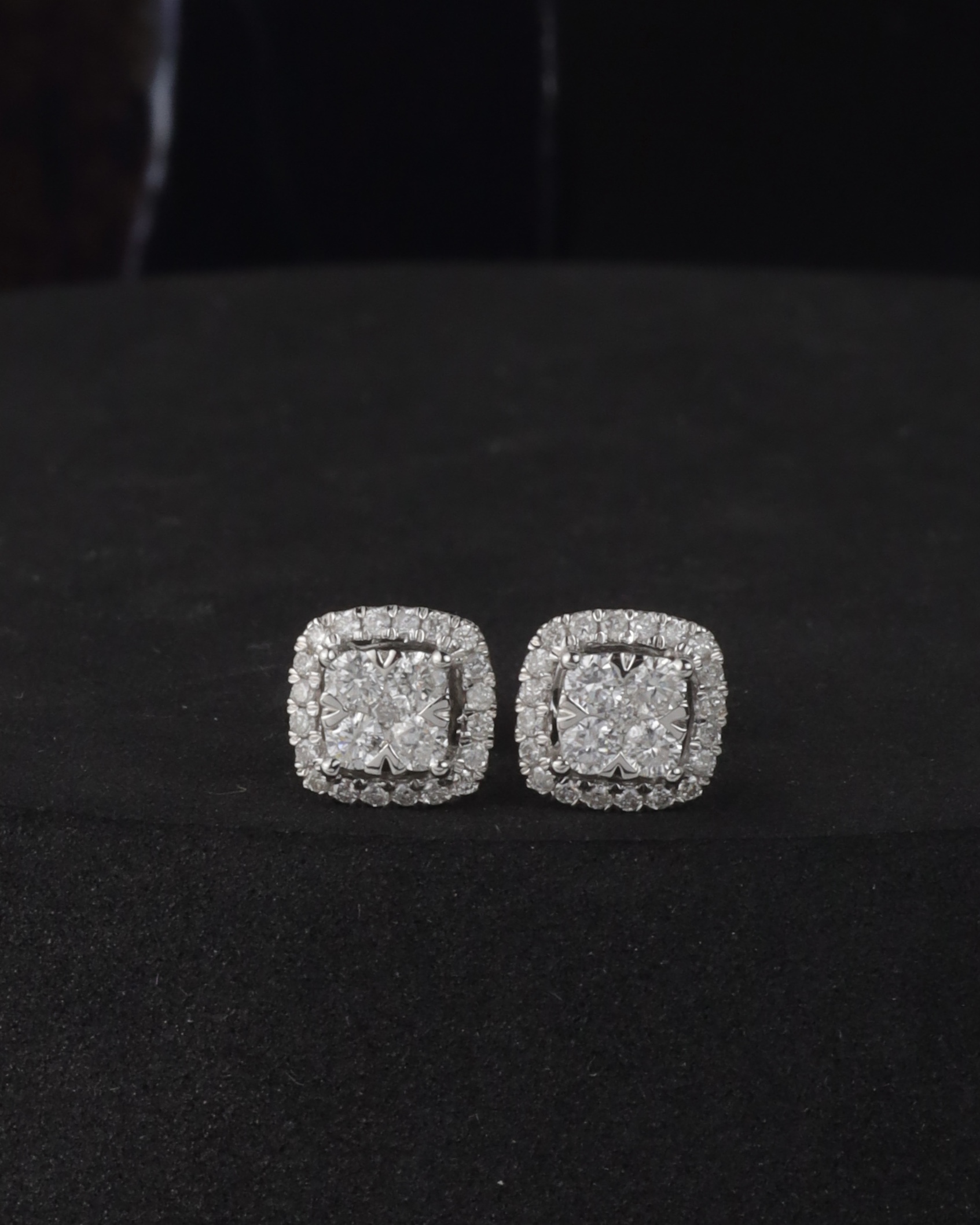 .48 CTW Diamond Stud Earrings 18K White Gold E223-WG