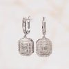 .57 CTW Diamond Dangling Earrings 14k White Gold E339