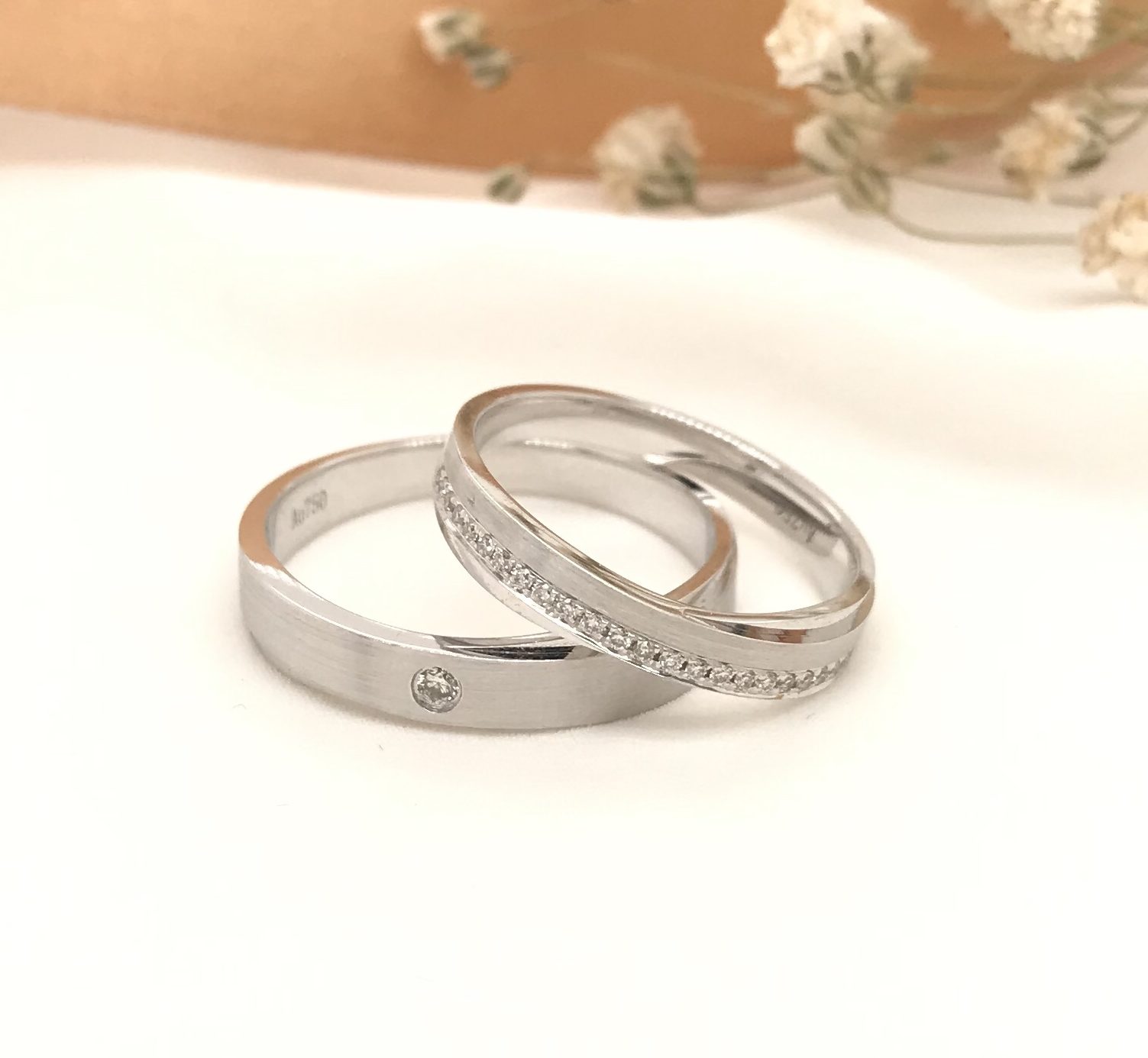 .122 CTW Diamond Infinity Wedding Ring 18k White Gold WR220 (IMS)