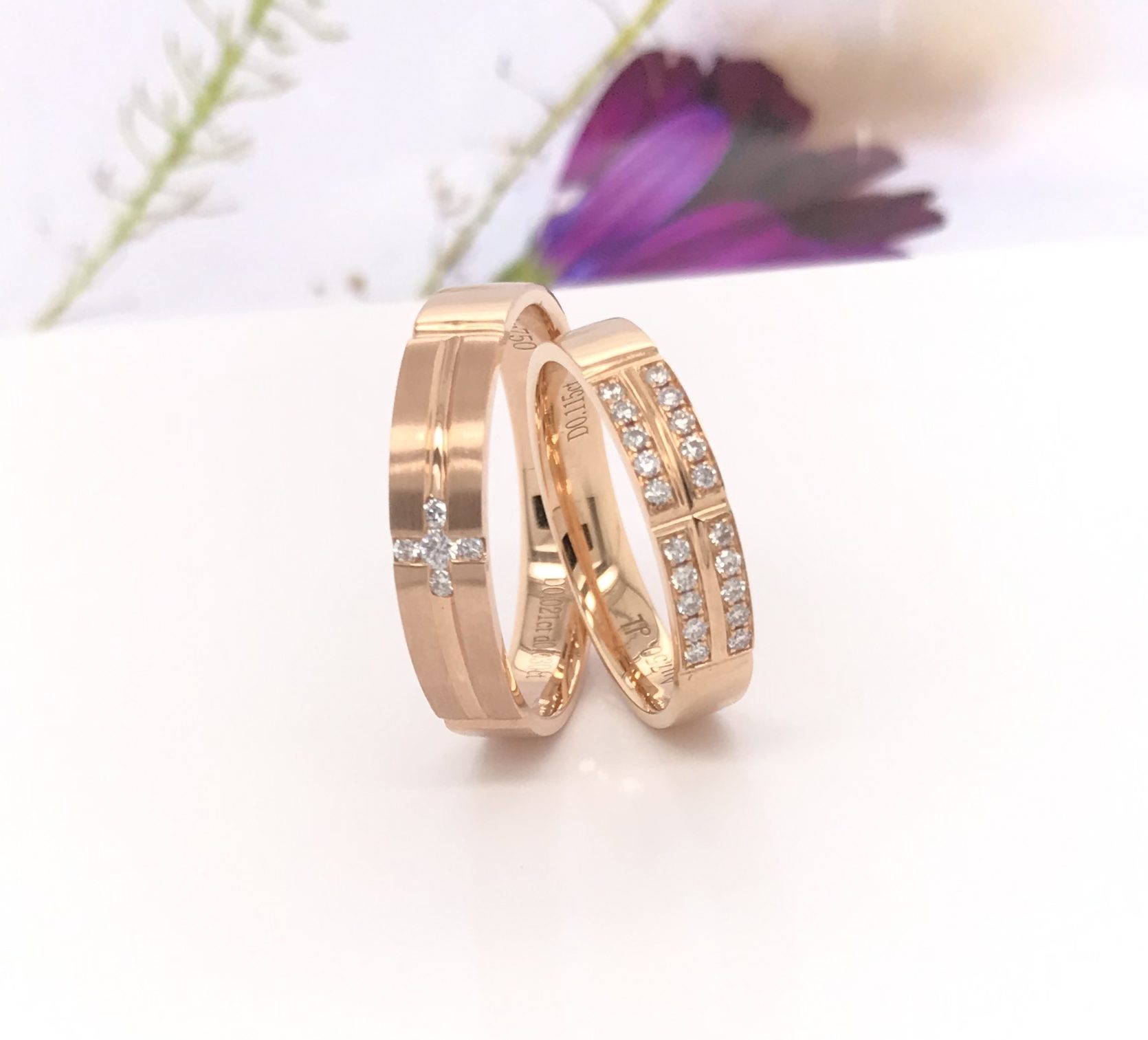 .17 CTW Diamond Wedding Ring 18k Rose Gold WR207 (IMS)