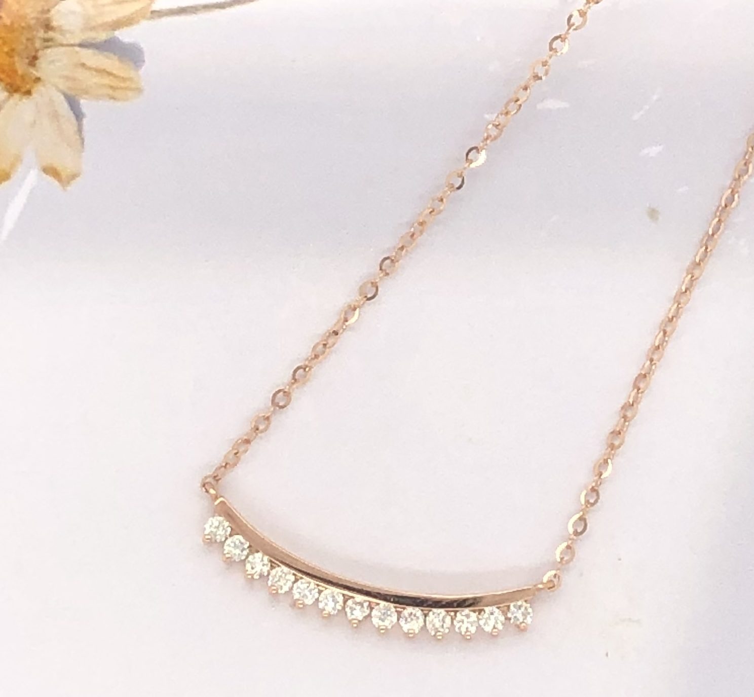 .159 CTW Diamond Necklace 18k Rose Gold N130