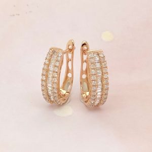 .50 CTW Diamond Clip Earrings 18k Rose Gold JS31E
