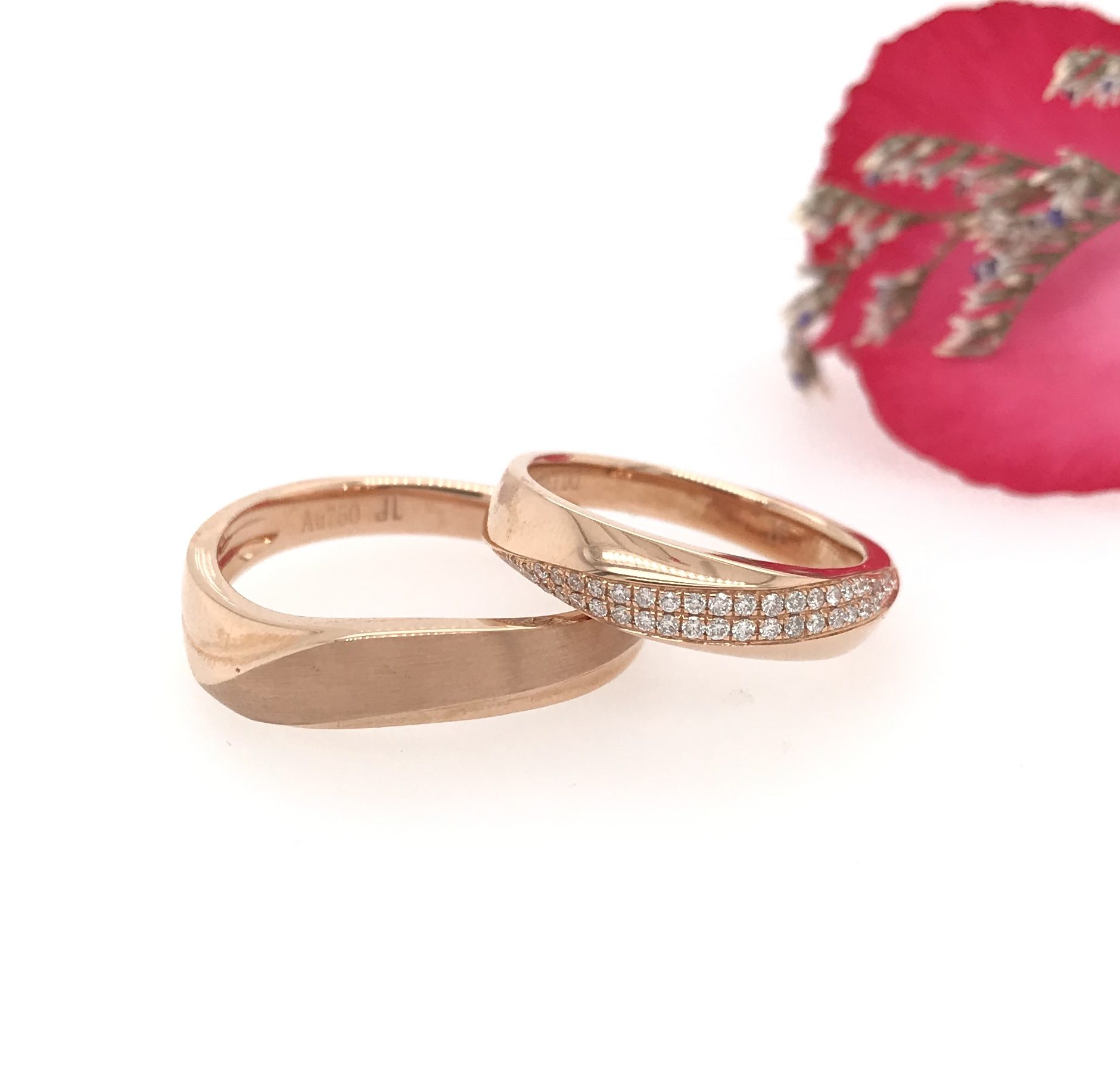 .148 CTW Diamond Wedding Ring 18k Rose Gold WR222 (IMS)