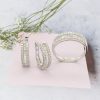 1.00 CTW Diamond Earrings & Ring Set 18k White Gold JS32