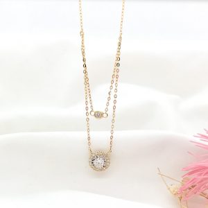 .25 CTW Diamond Necklace 18k Yellow Gold N135Y