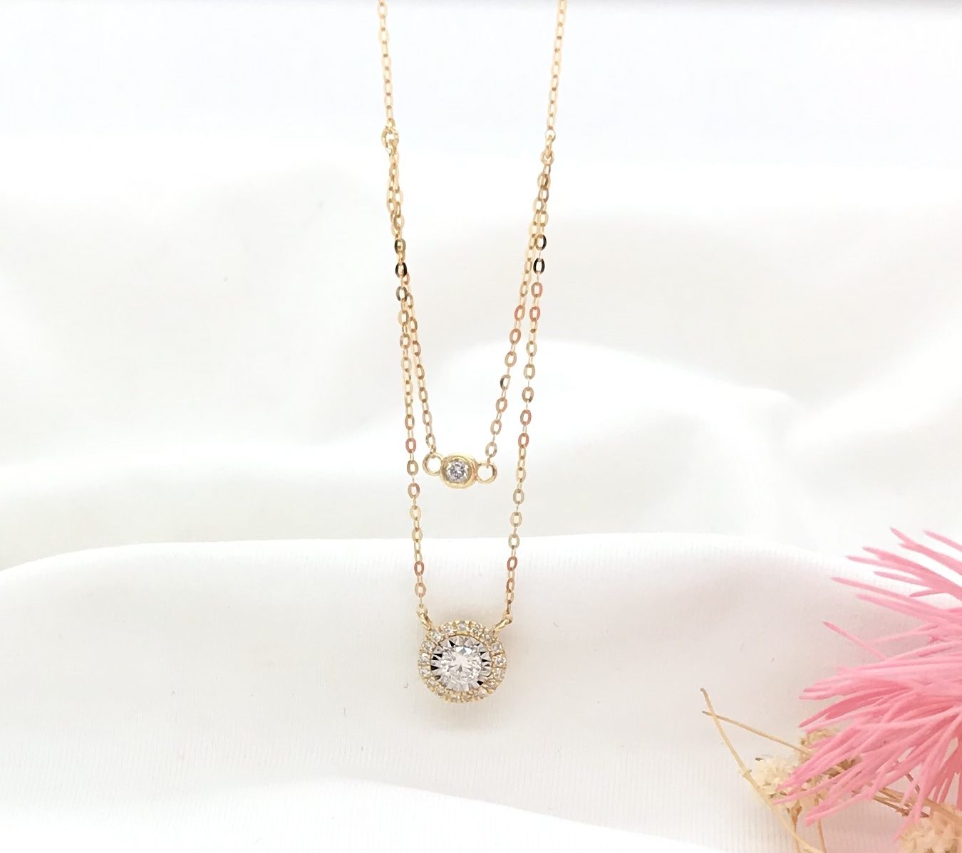 .25 CTW Diamond Necklace 18k Yellow Gold N135Y