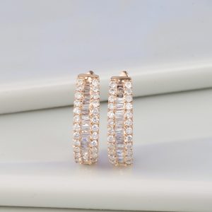 .50 CTW Diamond Clip Earrings 18K Rose Gold JS31E-RG