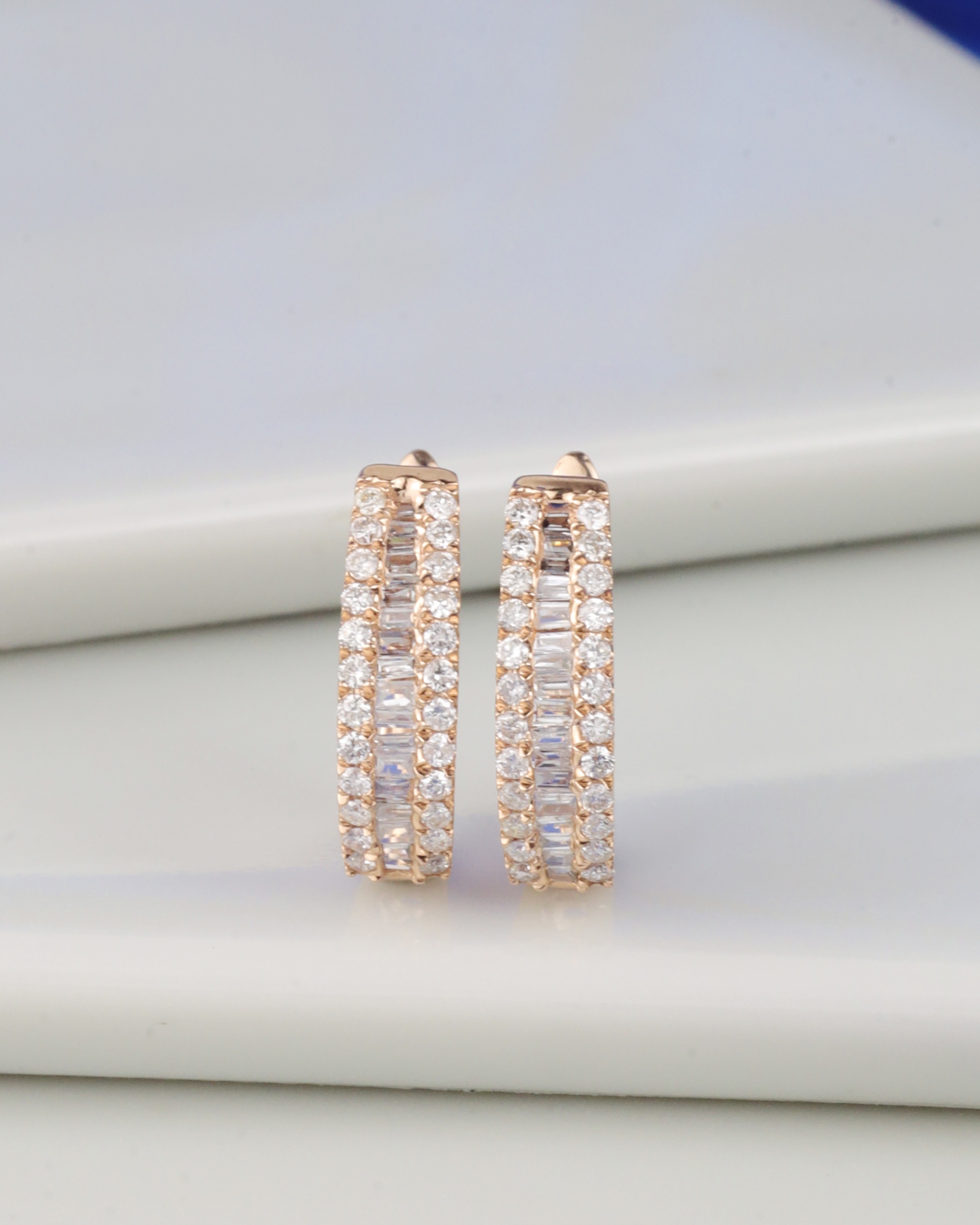 .50 CTW Diamond Clip Earrings 18K Rose Gold JS31E-RG