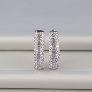 .50 CTW Diamond Clip Earrings 18K White Gold JS32E-WG