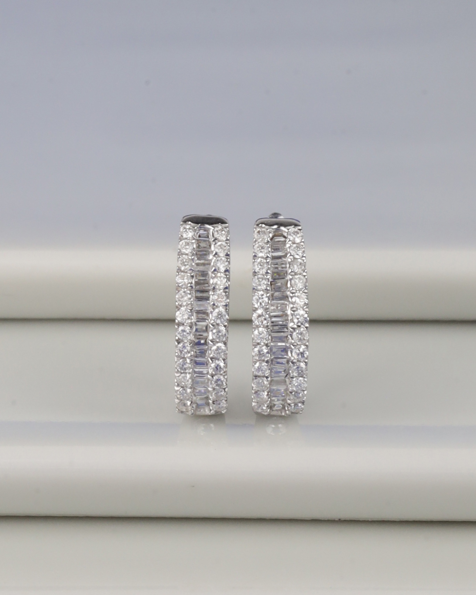 .50 CTW Diamond Clip Earrings 18K White Gold JS32E-WG