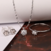 .36 CTW Diamond Earrings,Ring&Necklace 18k White Gold JS53