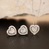 .90 CTW Diamond Earrings & Necklace Set 18k White Gold JS58