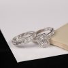 1.20 CTW Diamond Half Eternity&Engagement Ring 14k WhiteGold JS94R