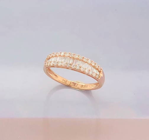 .50 CTW Diamond Half Eternity Ring 18k Rose Gold JS31R