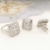 1.44 CTW Diamond Earrings&Ring Set 14k White Gold JS101