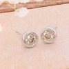 .62 CTW Diamond Donut Earrings 18k White Gold E702