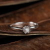 .037 Carat Diamond Engagement Ring 18k White Gold ER617