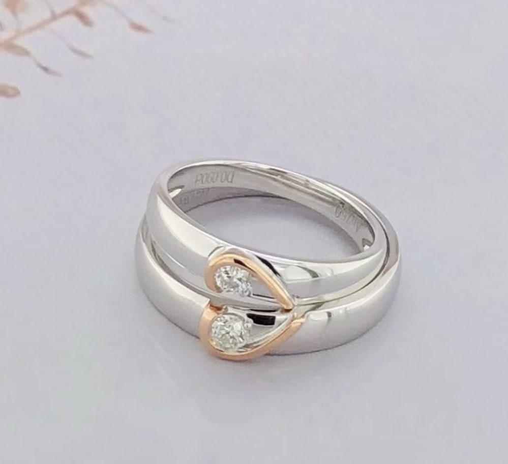 .191 CTW Diamond Wedding Ring 18k Twotone Gold WR244 (IMS)