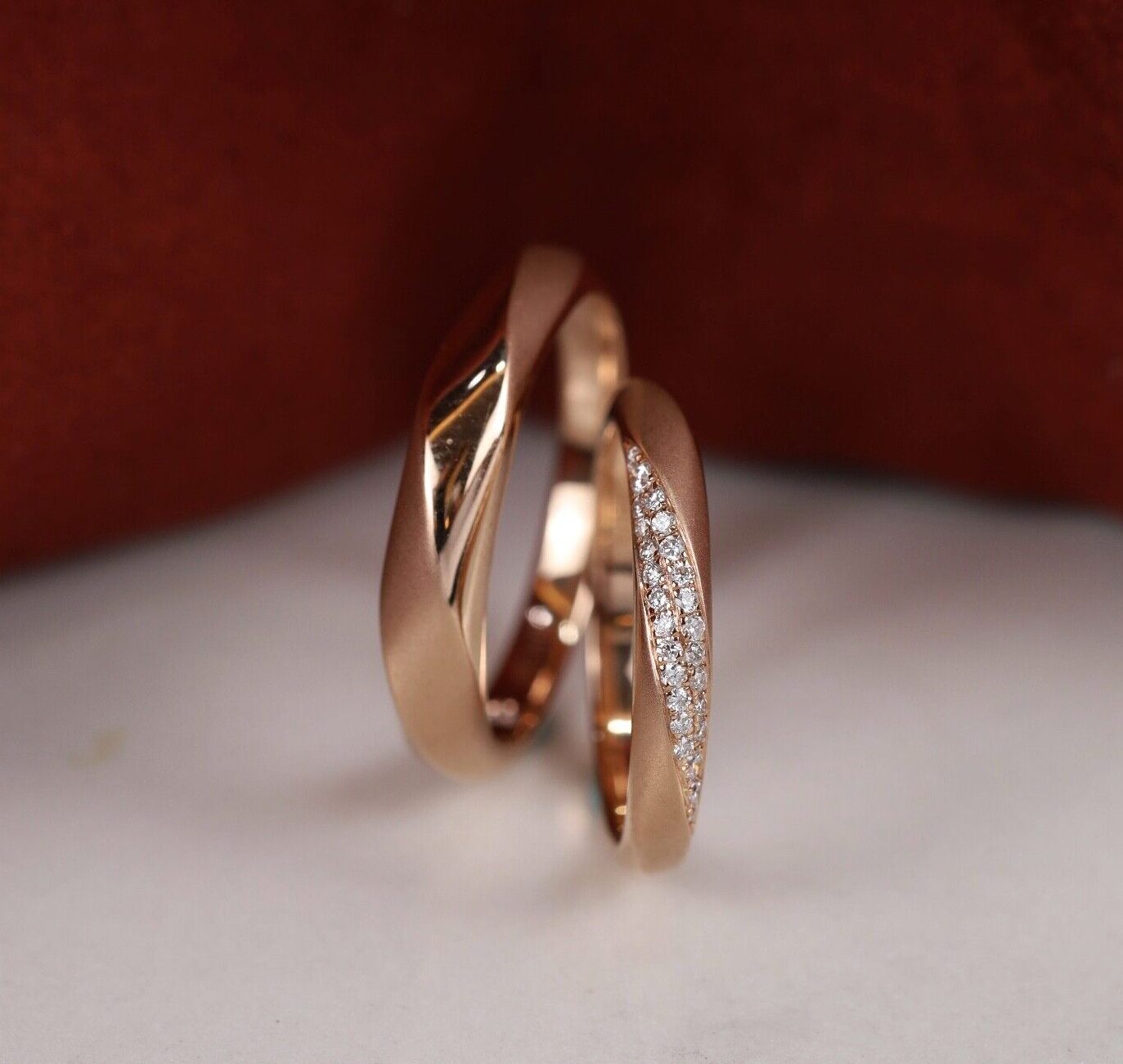 .14 CTW Diamond Wedding Ring 18K Rose Gold WR254-RG IMS