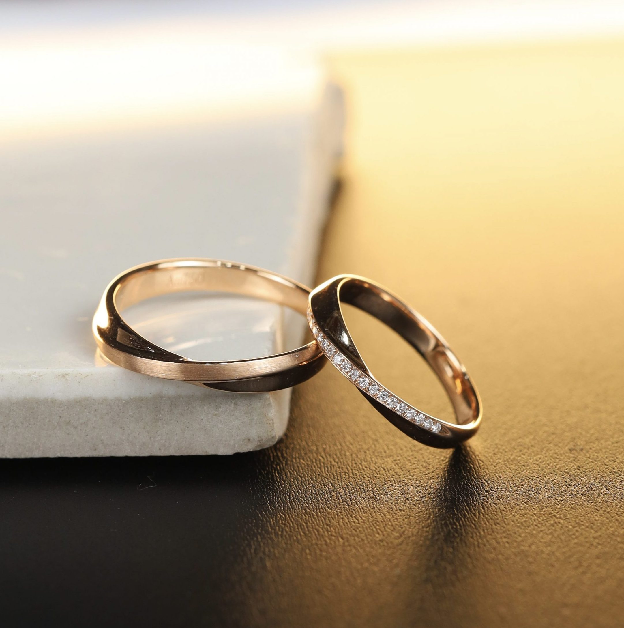 .076 CTW Diamond Wedding Ring 18k Rose Gold WR253 (IMS)