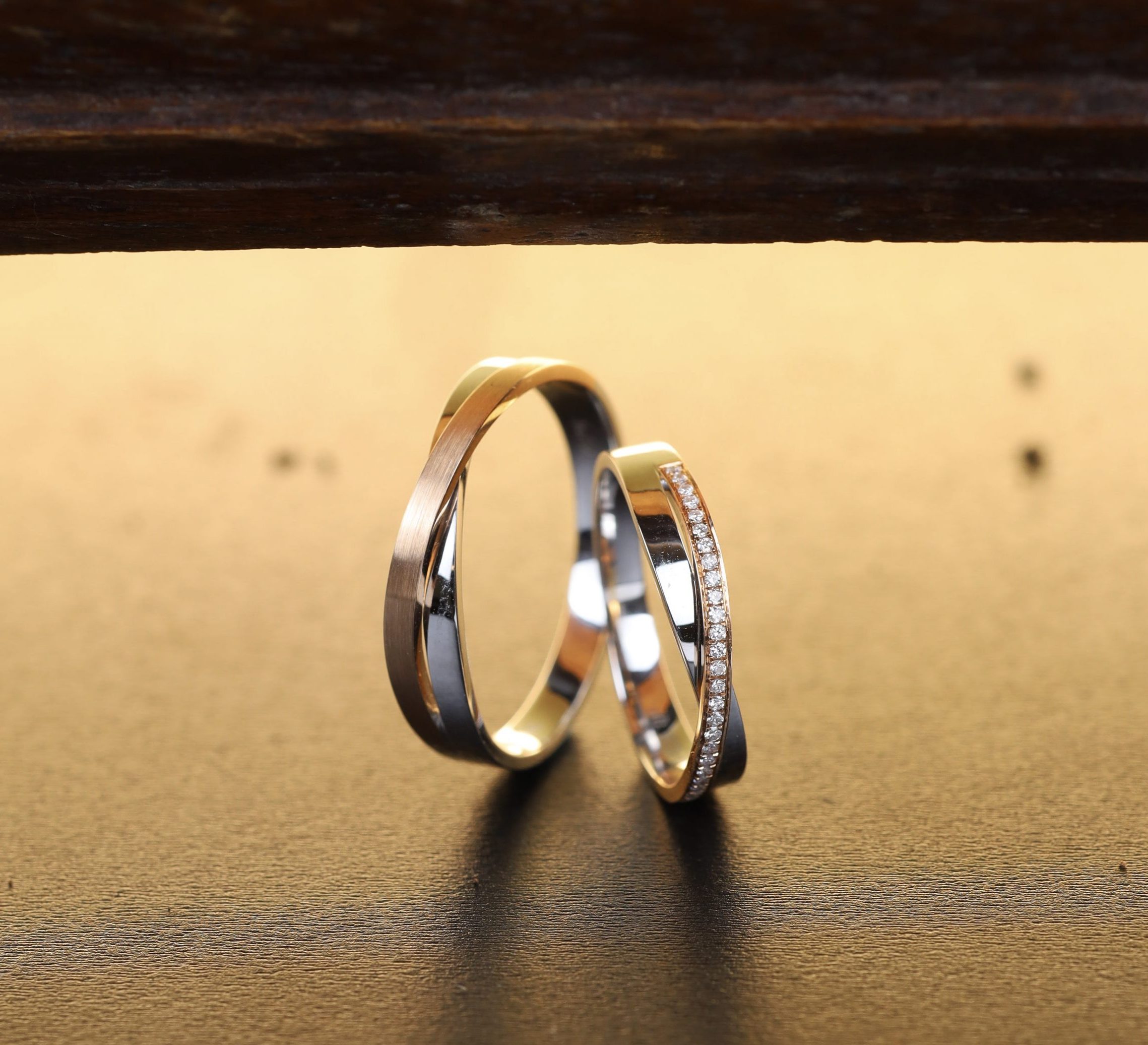 .078 CTW Diamond Wedding Ring 18k Twotone Gold WR255 (IMS)