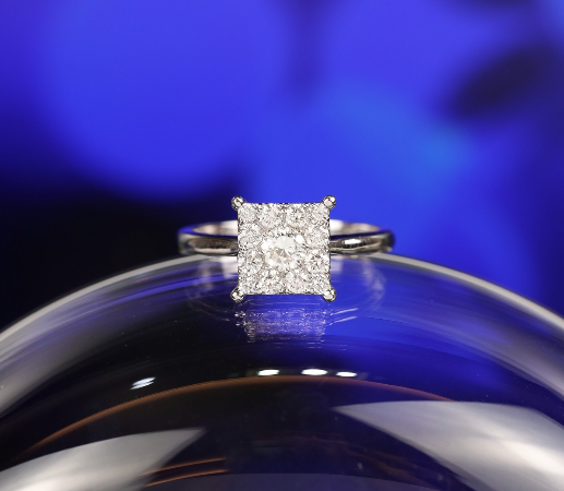 2.50 Carat Face Diamond Illusion Engagement Ring 18k White Gold ER32