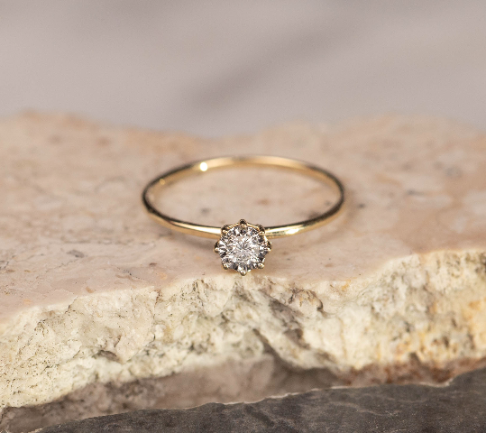 .08 Carat Diamond Engagement Ring 18k Twotone Gold ER625