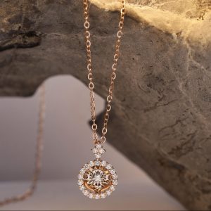 .216 CTW Dancing Diamond Necklace 18k Twotone Gold N156R