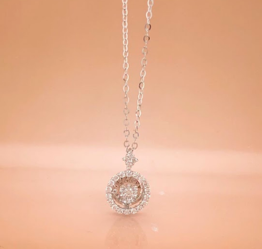 .24 CTW Diamond Necklace 18k White Gold N156W