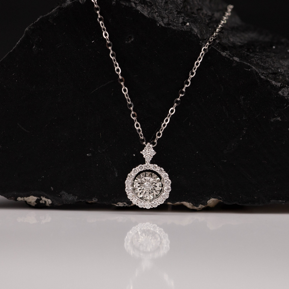 .24 CTW Diamond Necklace 18k White Gold N156W sep