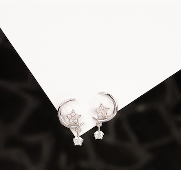 .124 CTW Diamond Earrings 18k White Gold E772W