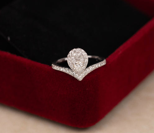 .65 CTW Diamond Engagement Ring 18k White Gold ER668-WG