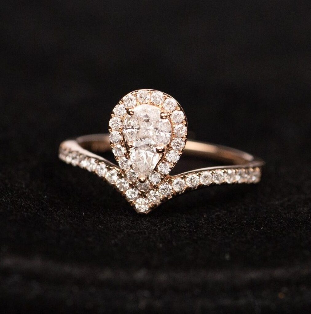 .65 CTW Diamond Engagement Ring 18k Rose Gold ER668-RG