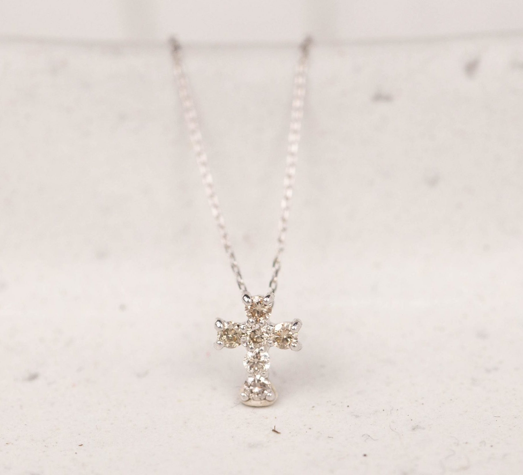 .10 CTW Diamond Cross Necklace 18k White Gold JS158N-WG