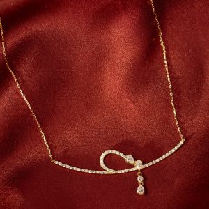 .98 CTW Diamond Necklace 18k Yellow Gold N182Y
