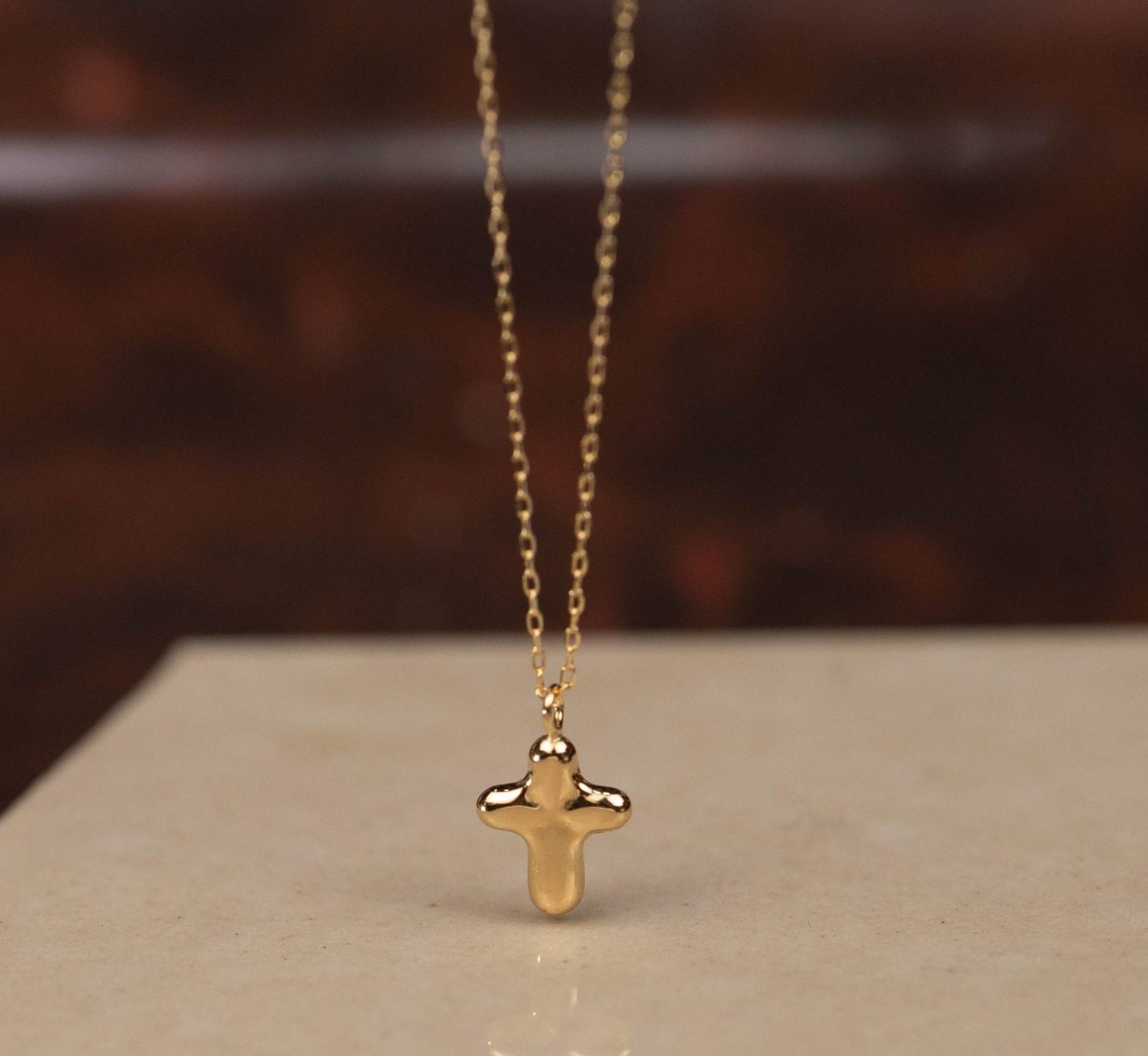 Cross Necklace 18k Yellow Gold N185