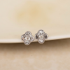 .04 CTW Dancing Diamond Clover Earrings 18k White Gold DDE04