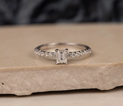 .44 CTW Diamond Engagement Ring 14k White Gold ER679